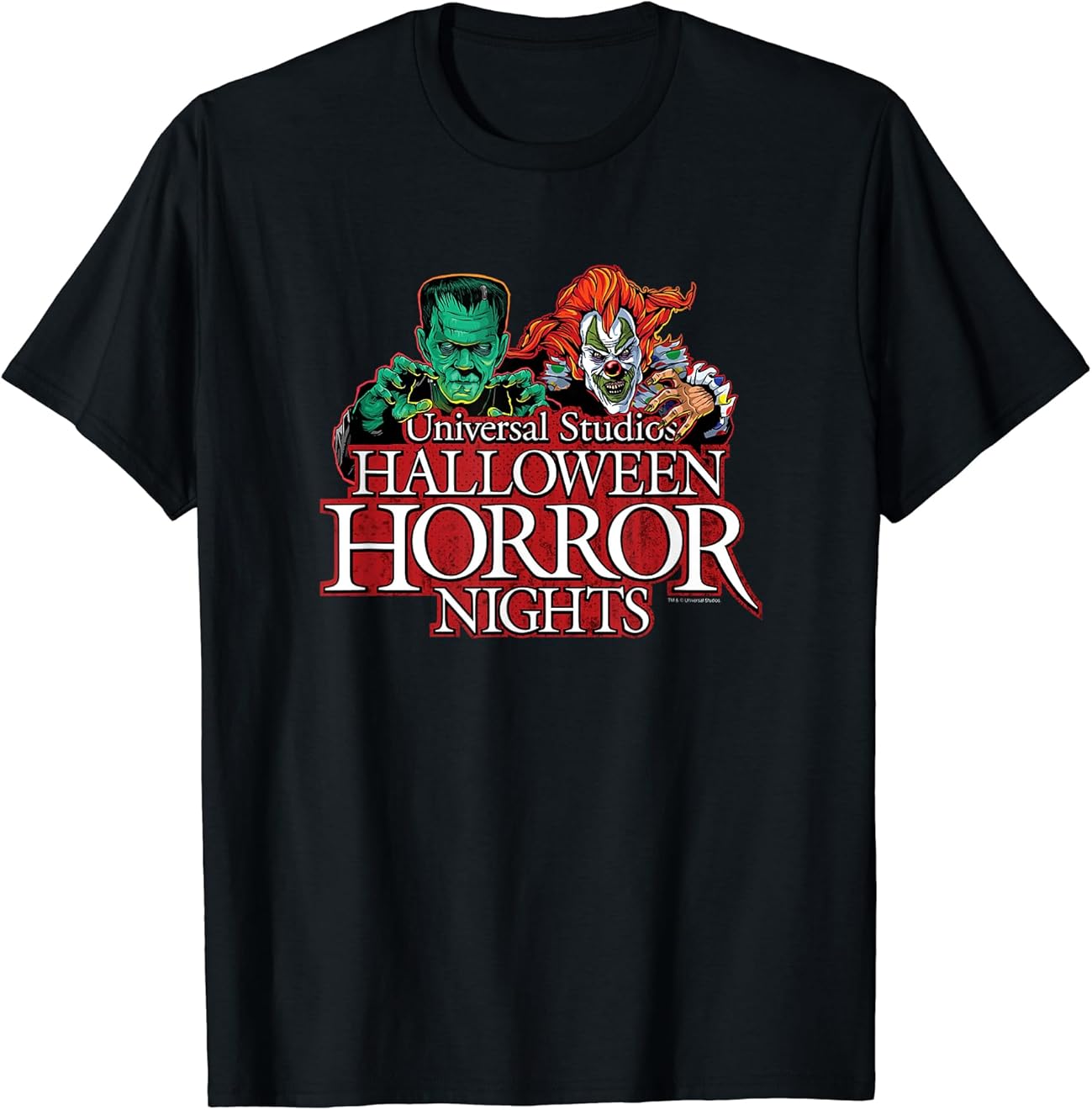 Halloween Horror Nights Frankenstein and Jack The Clown T-Shirt