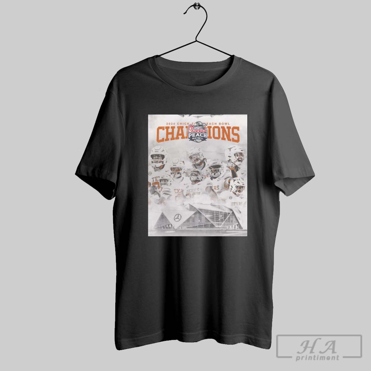 Official Texas Longhorns Win Arizona State Sun Devils Chick Fil A Peach Bowl Champions 2025 Poster T Shirt
