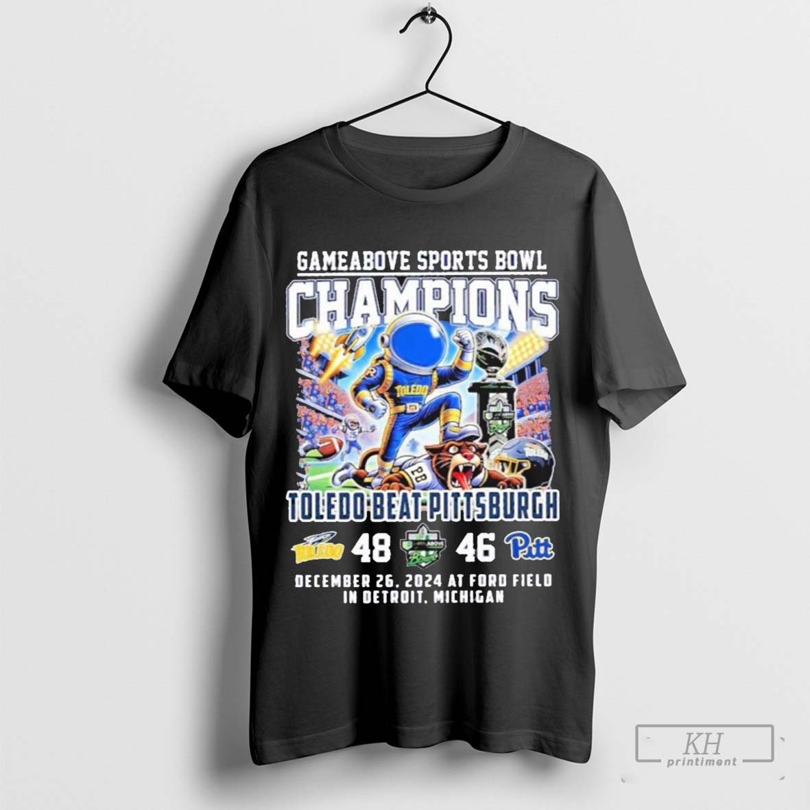 Official Toledo Rockets Beat Pittsburgh Gameabove Bowl Champions 2024 Celebrating Tee Shirt