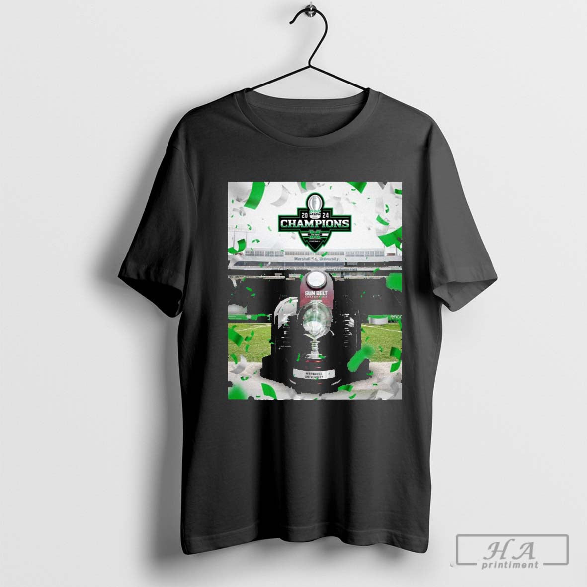 Official Poster The 2024 Sun Belt Conference Champions Is Marshall Thundering Herd T Shirt