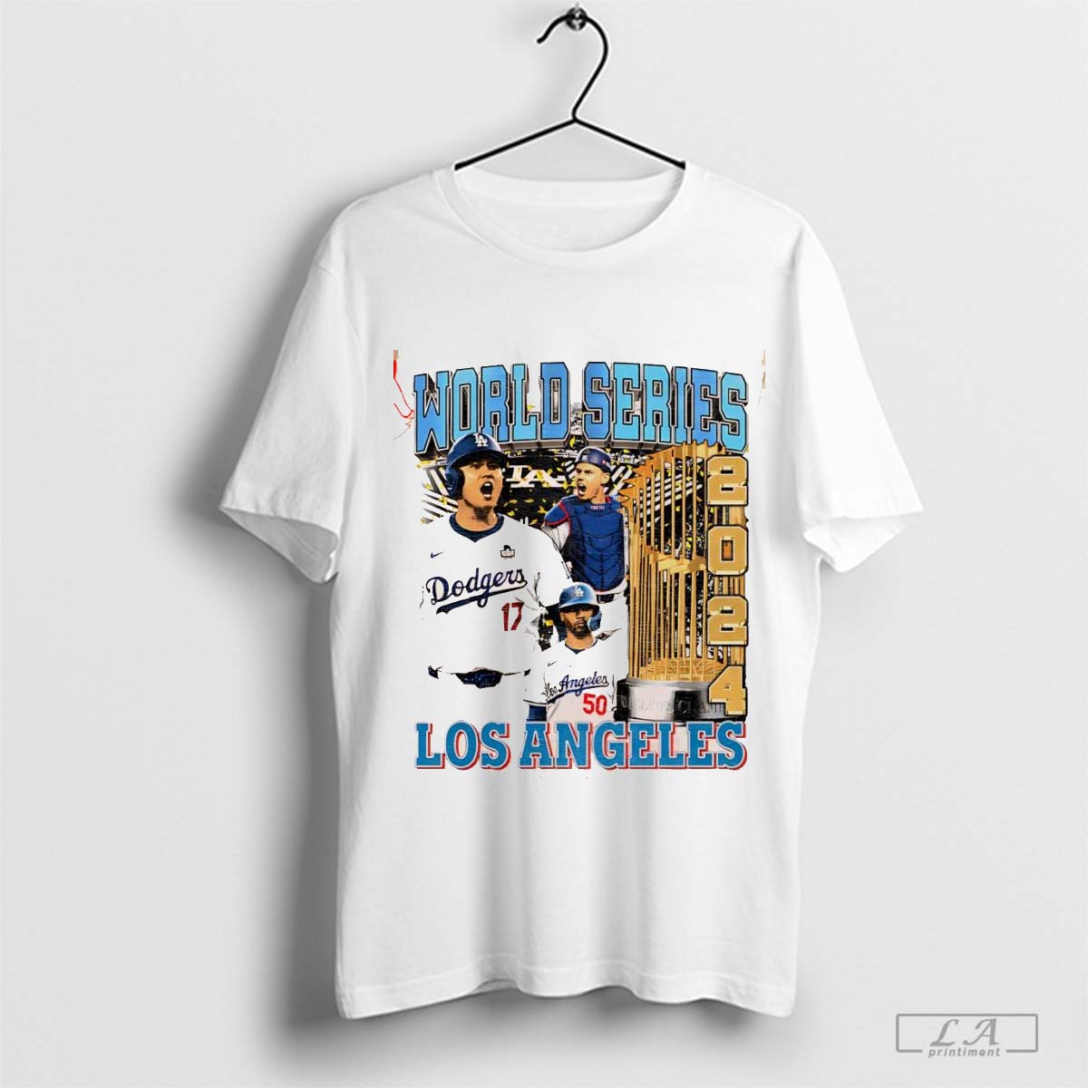 2024 La Dodgers World Series Champions trophy graphic shirt