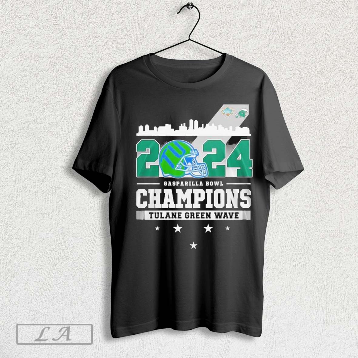 2024 Gasparill Bowl Champions Tulane Green Wave T Shirt