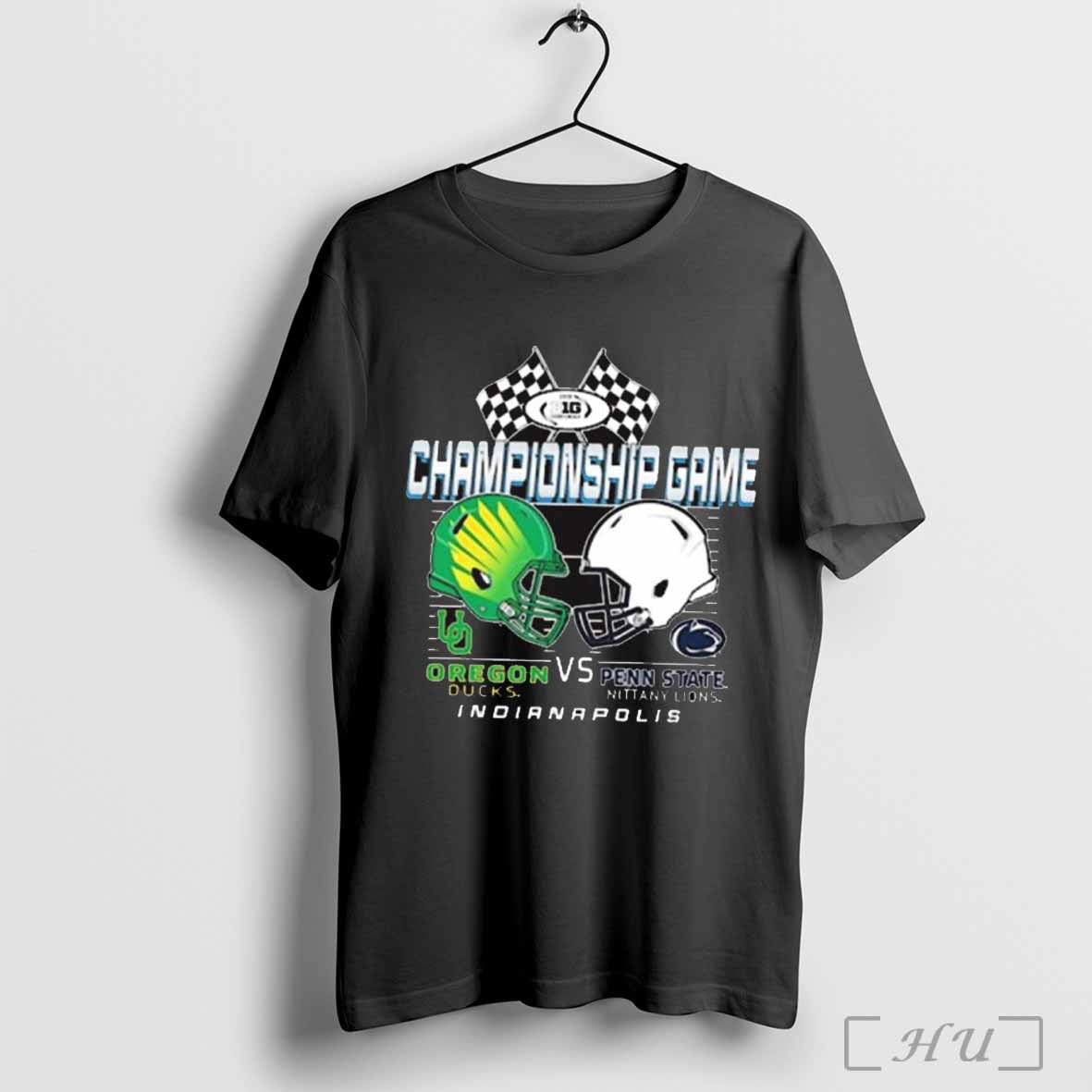 Big Ten 2024 Football Championship Game Flags Oregon Ducks Vs Penn State Nittany Lions Indianapolis t-shirt