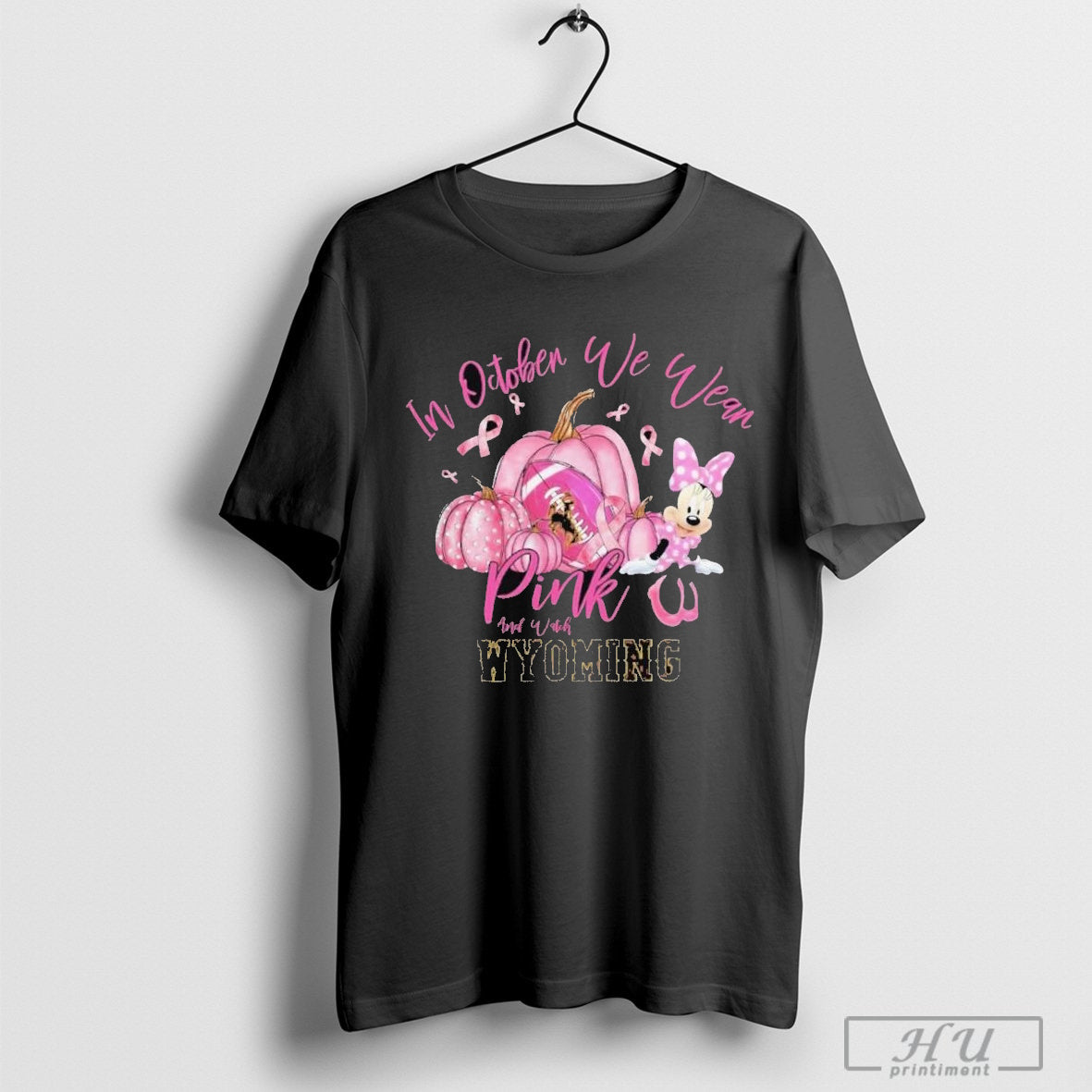 Wyoming Cowboys In October We Wear Pink And Watch Halloween T-Shirt