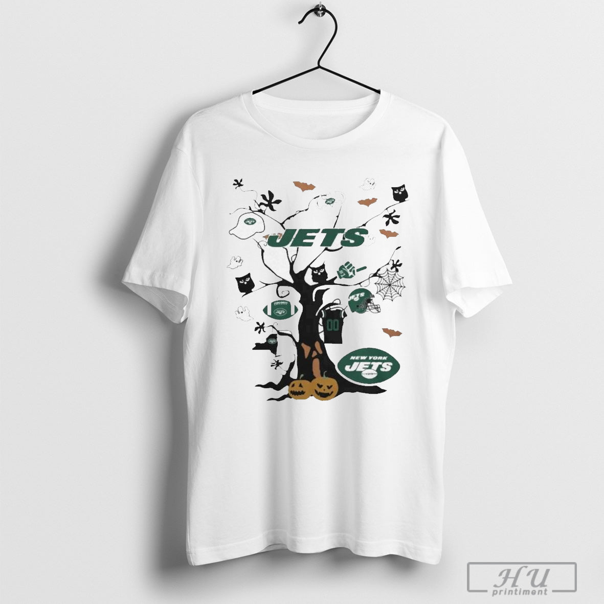 Tree Halloween New York Jets NFL Team 2024 T-Shirt