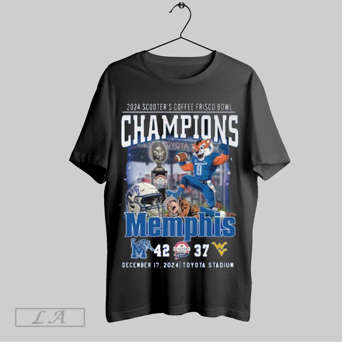 2024 Scooters Coffee Frisco Bowl Champions Ncaa Memphis Tigers 2d T Shirts
