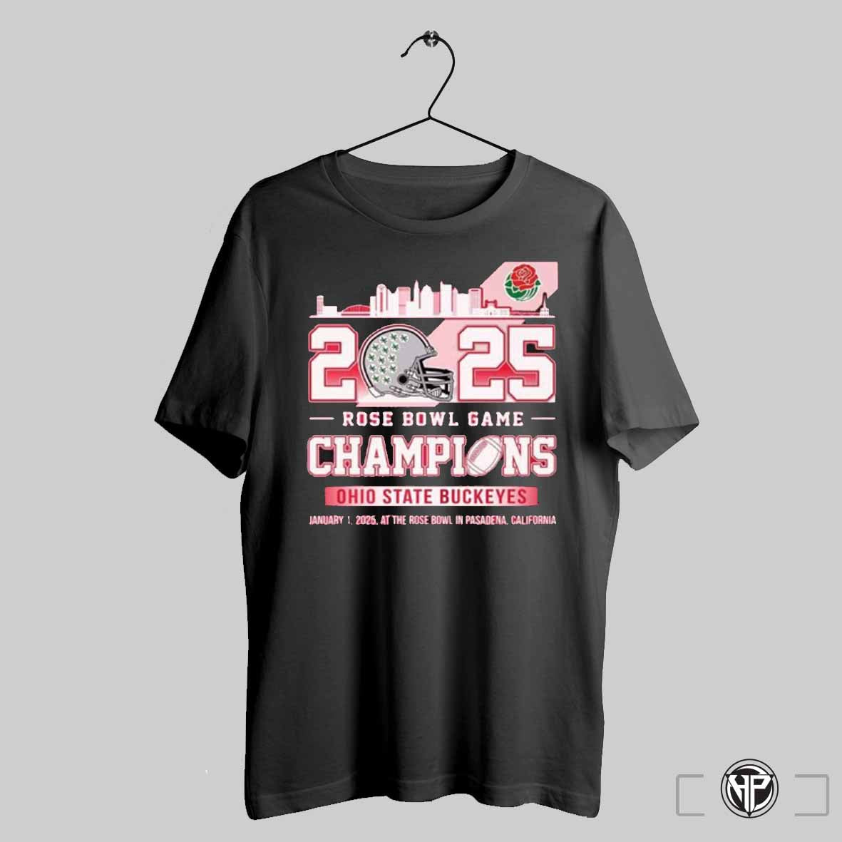 Ohio State Buckeyes 2025 Rose Bowl Game Champions Helmet City Skyline Shirt Trendy Sweatshirt
