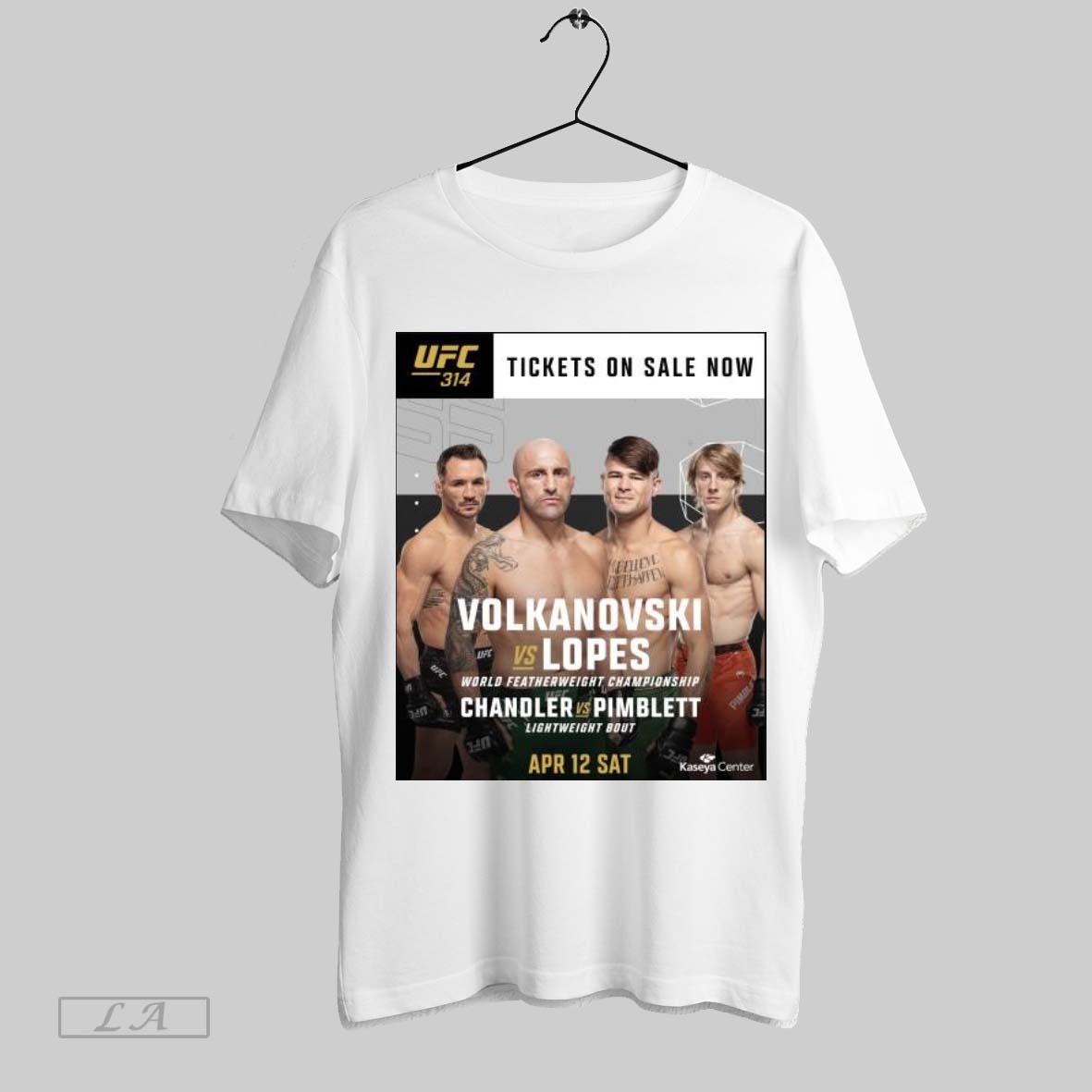 Original Poster Ufc 314 Volkanovski Vs Lopes World Featherweight Championship Chandler Vs Pimblett April 12 2025