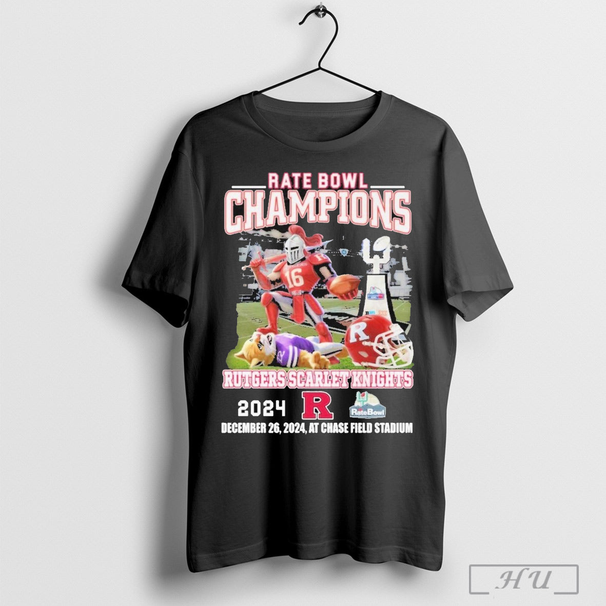 Rutgers Scarlet Knights 2024 Rate Bowl Champions December 26 2024 At Chase Field Stadium Shirt