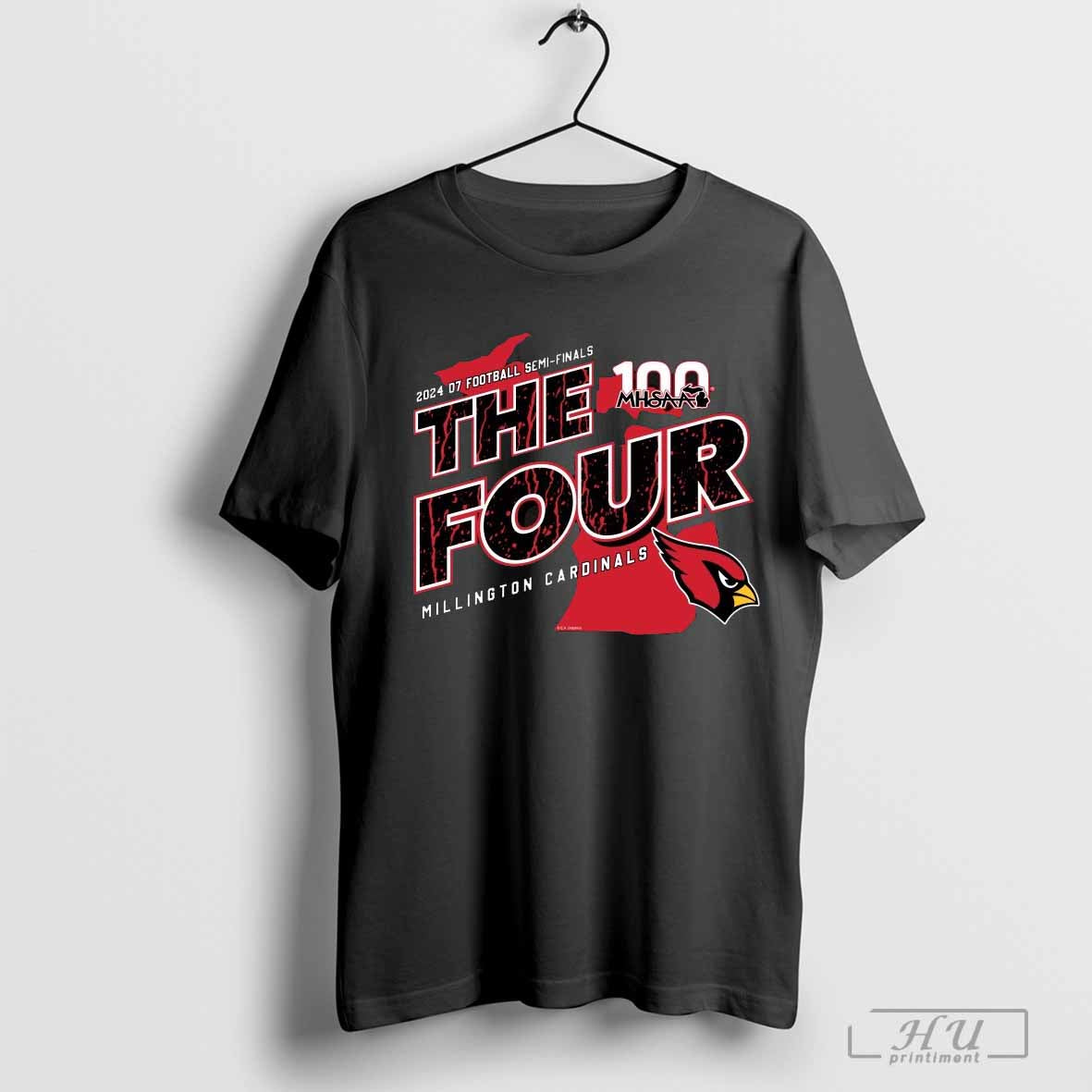 2024 MHSAA Football D7 The Four Millington Cardinals T-Shirt