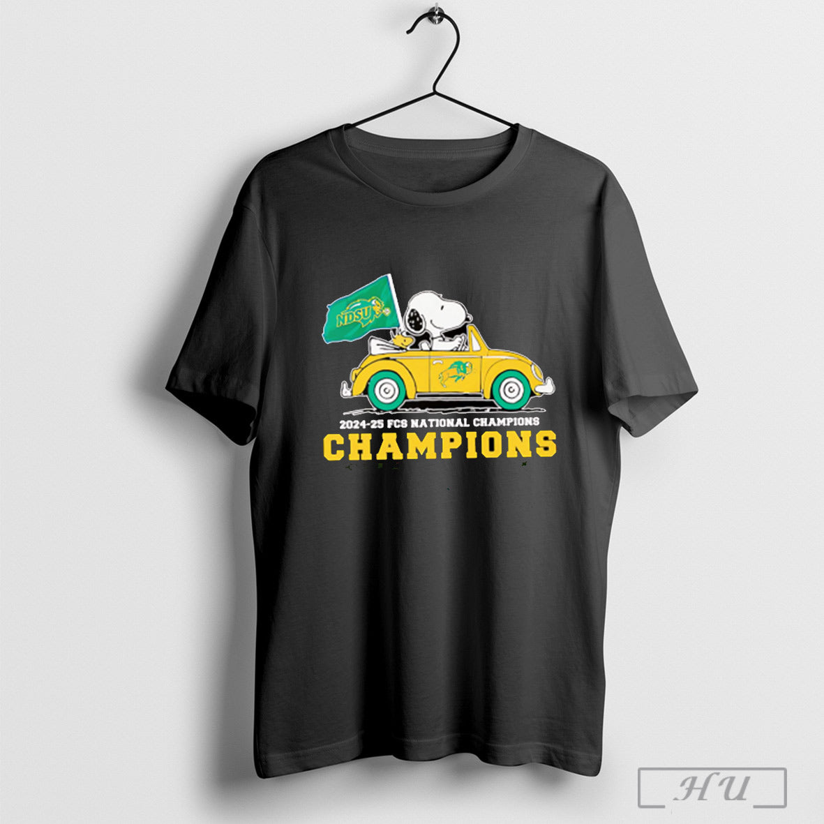 Snoopy Driving Car 2024 25 Fcs National Champions Ndsu Bison Shirt