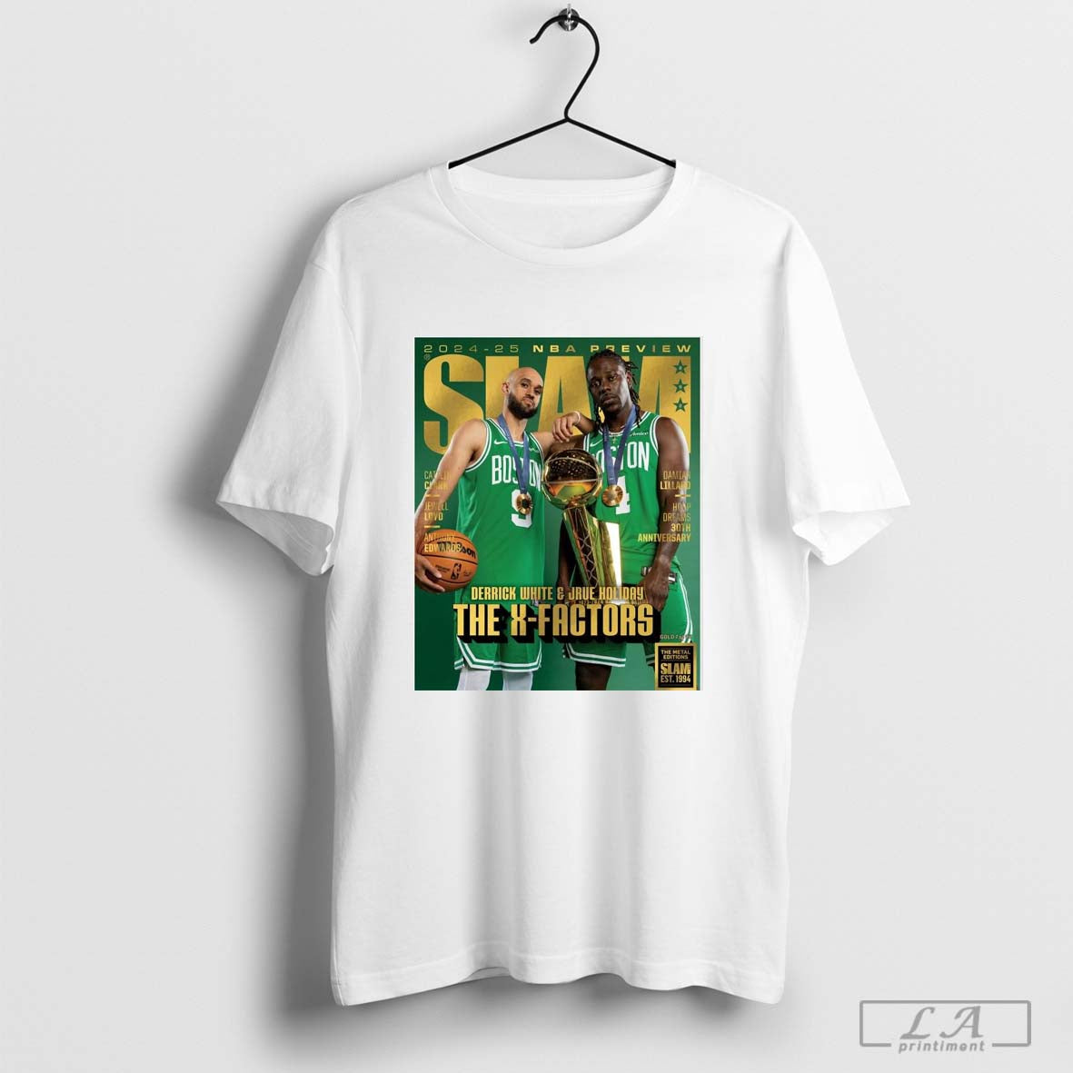 2024-25 NBA Preview SLAM Derrick White And Jrue Holiday Boston Celtics The X-Factors Poster t-shirt