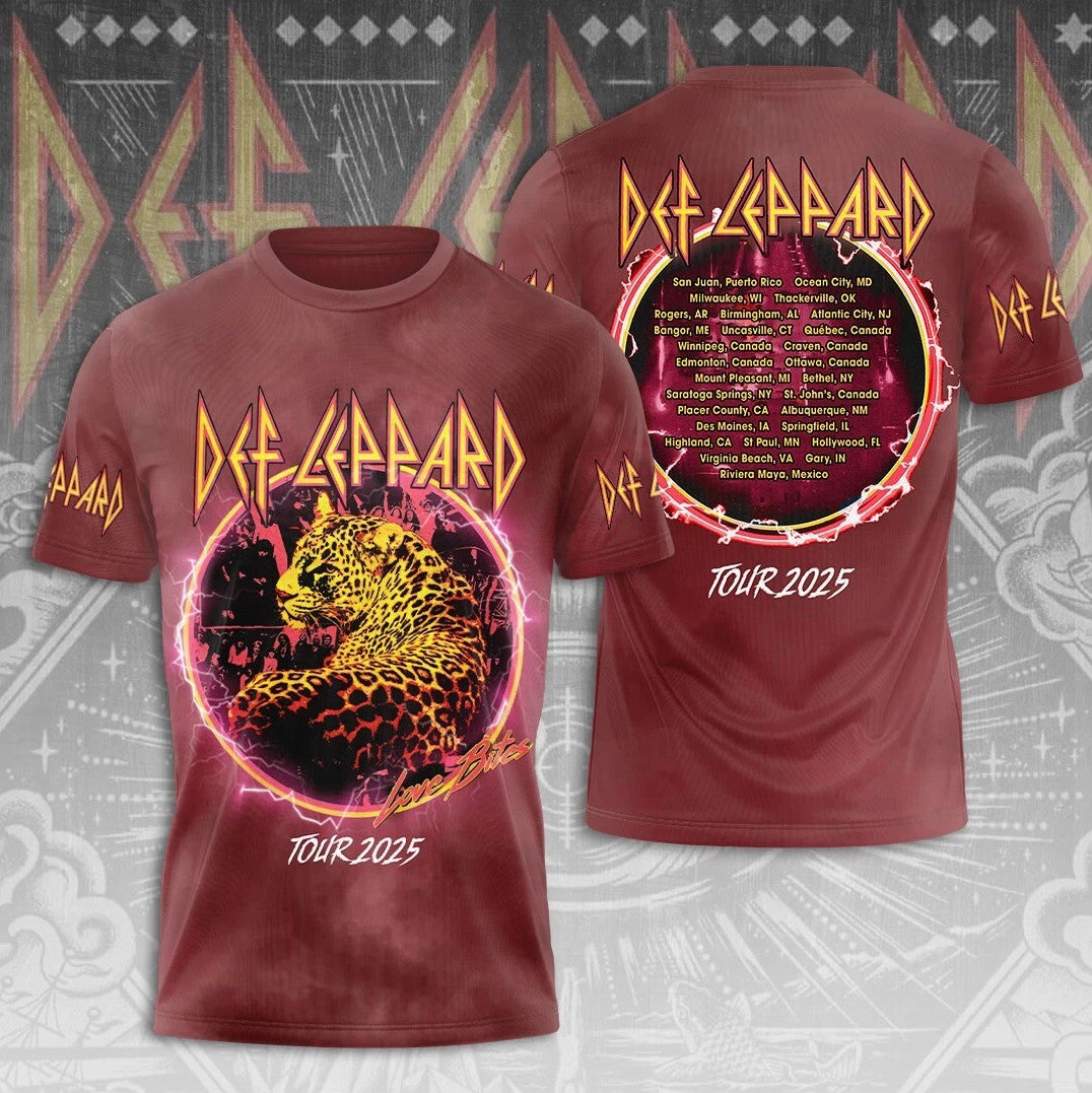 Def Leppard Tour 2025 Limited Edition Unisex T Shirt All Size S-5XL