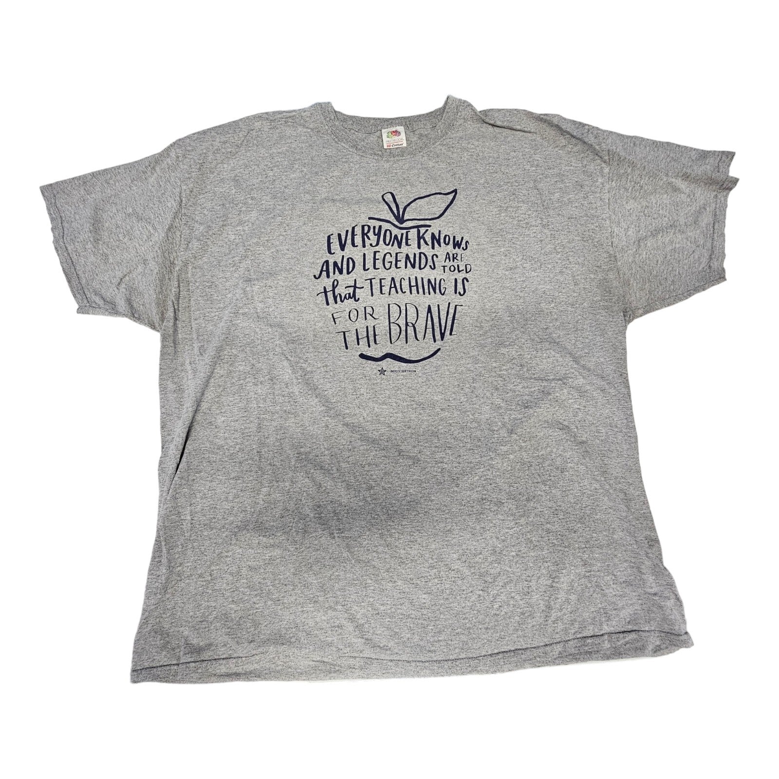 Teachers Teaching Is For The Brave Grey T-shirt 2XL NO Stains or Rips