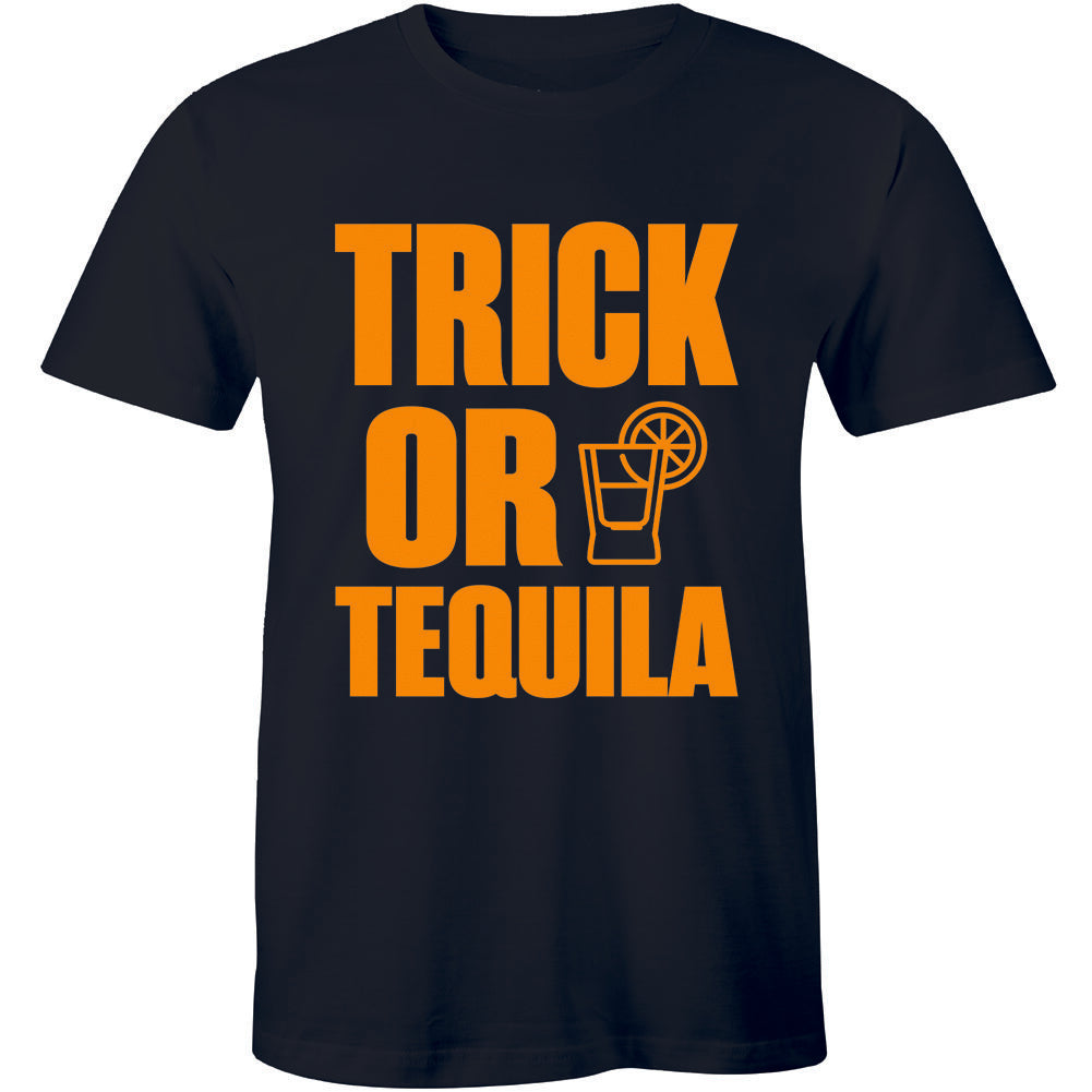 Trick Or Tequila Shirt - Halloween Trick Or Treat Signs T-Shirt Party Drinking