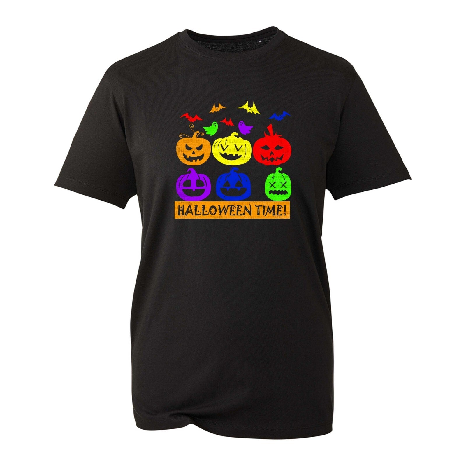 Halloween Time T-Shirt, Funny Horror Face Pumpkin Boo Halloween Gift Unisex Top
