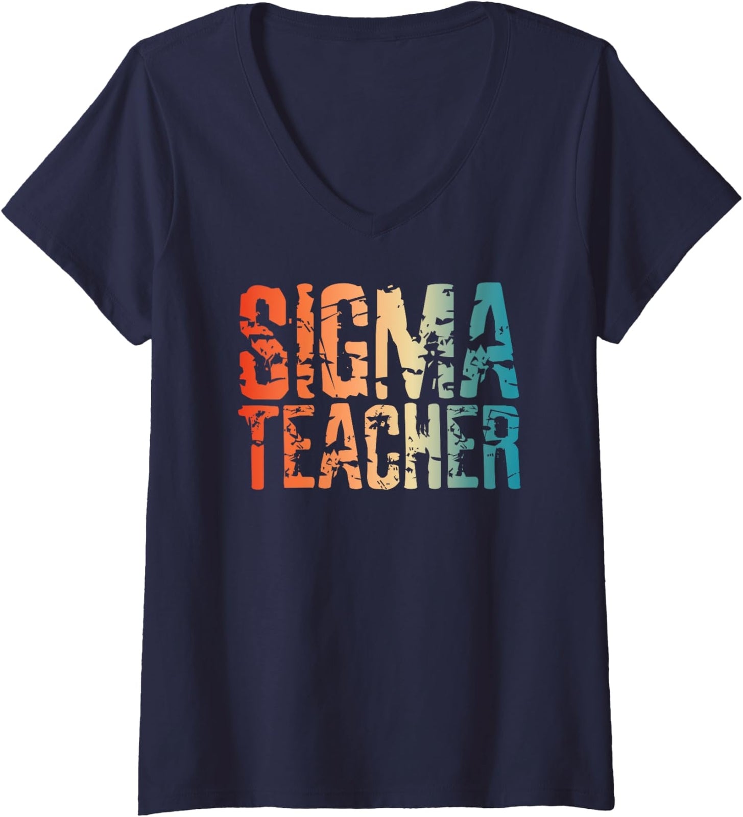 Back To School Sigma Teacher Meme Lovers Humor Cute Ladies' V-Neck Tshirt