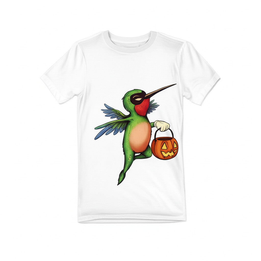 Hummingbird Halloween Superhero Costume T-Shirt - Trick or Treat Pumpkin Bucket