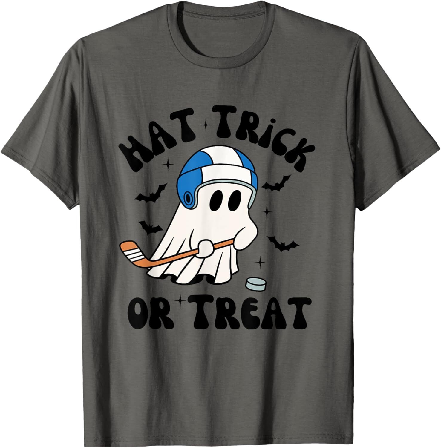 Hat Trick or Treat, Hilarious Hockey Halloween Family Shirt T-Shirt