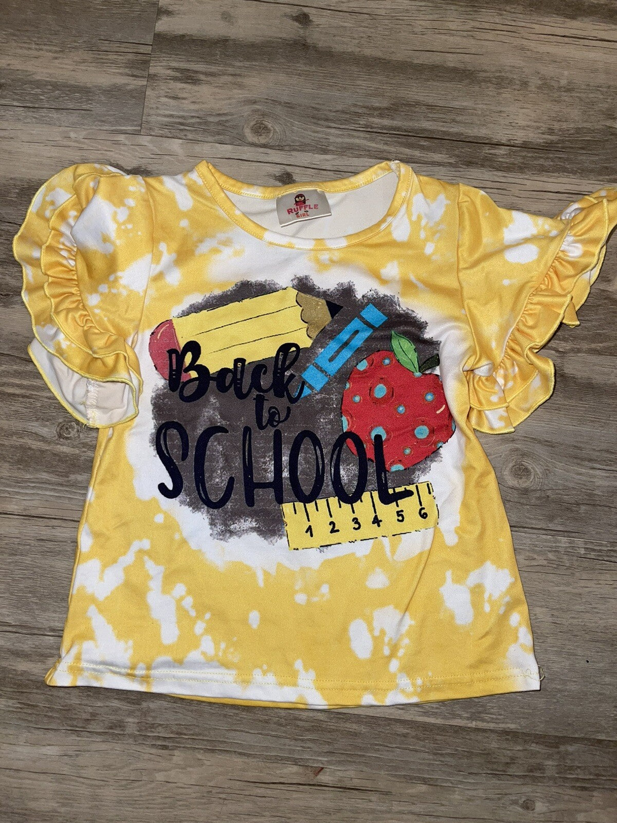 BACK TO SCHOOL TEE SHIRT With RUFFLES, SIZE 6, Boutique