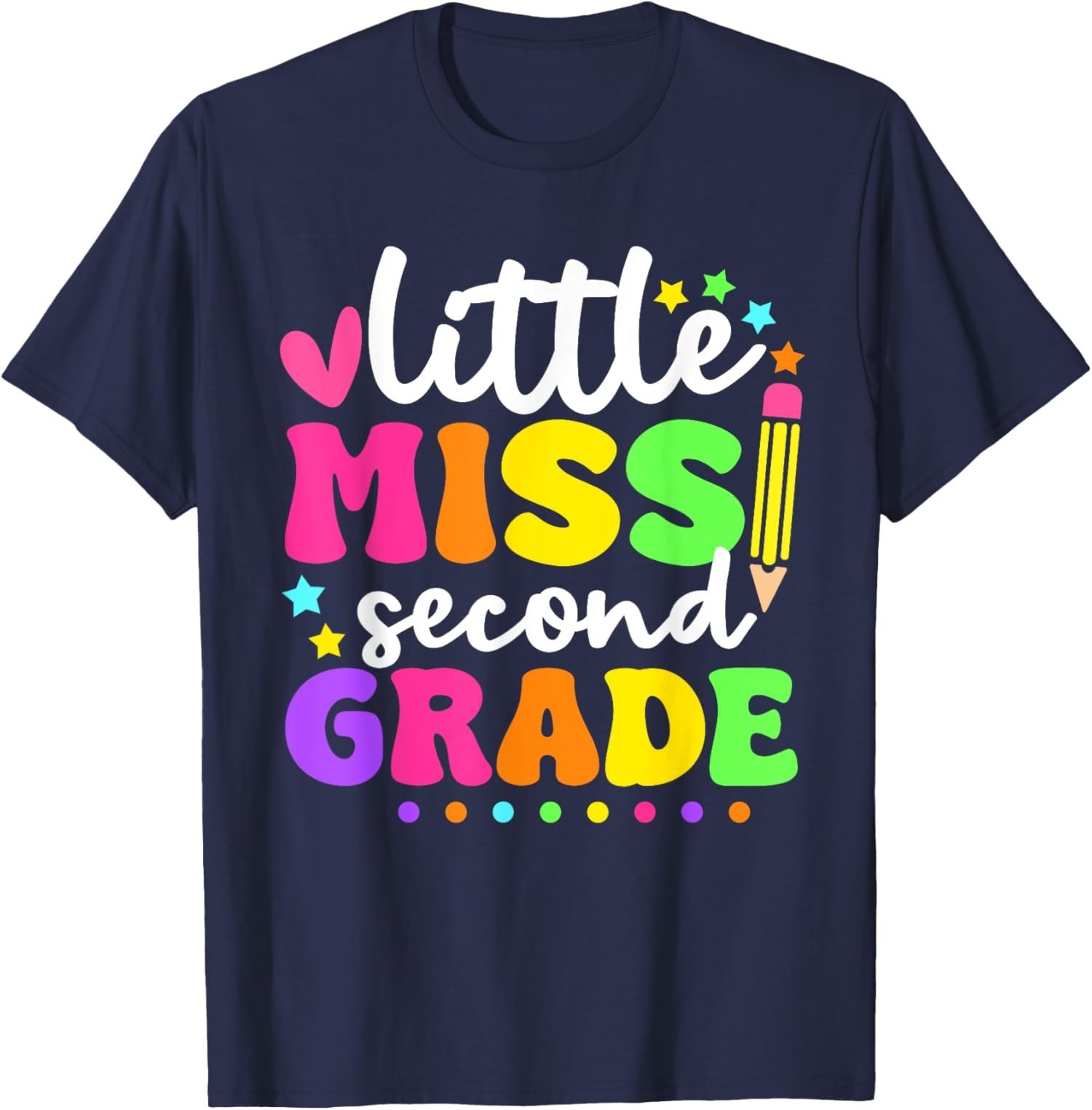 Little Miss 2nd Grade Pencil Back To School Funny Unisex T-Shirt