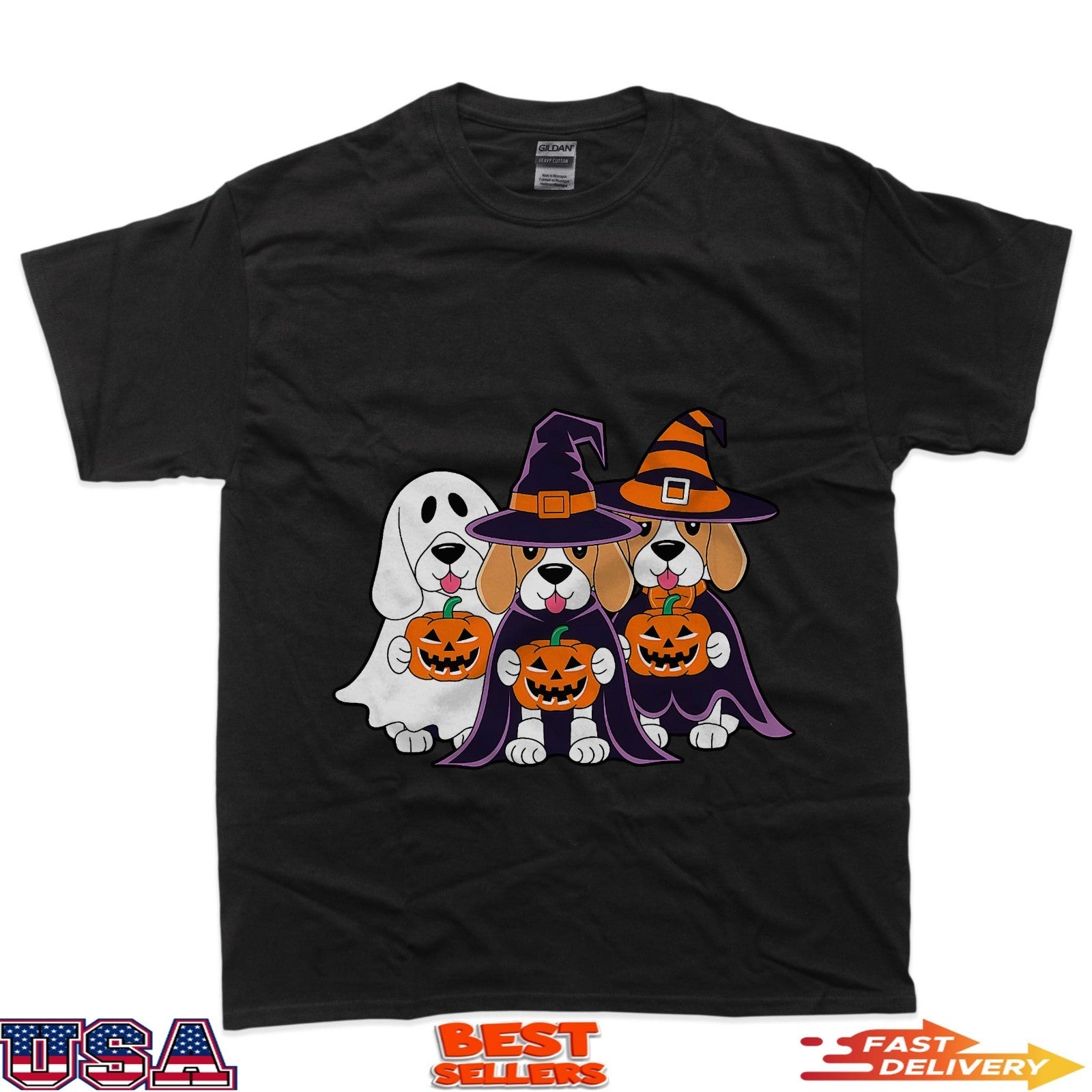 Beagle Ghost Pumpkin Halloween Design for Dog Lovers T-Shirt