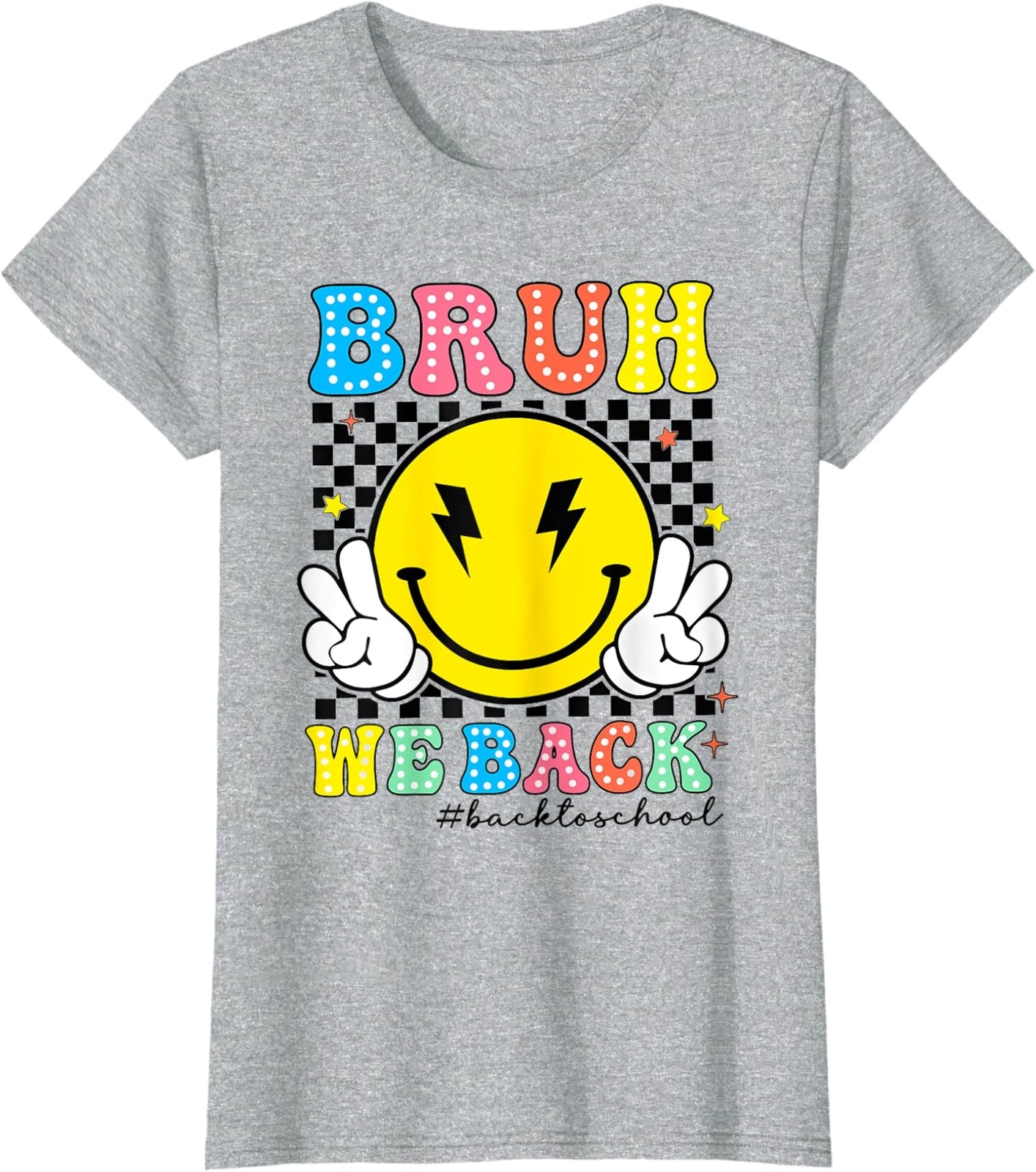 Bruh We Are Back Teachers Retro Back To School Ladies' Crewneck T-Shirt