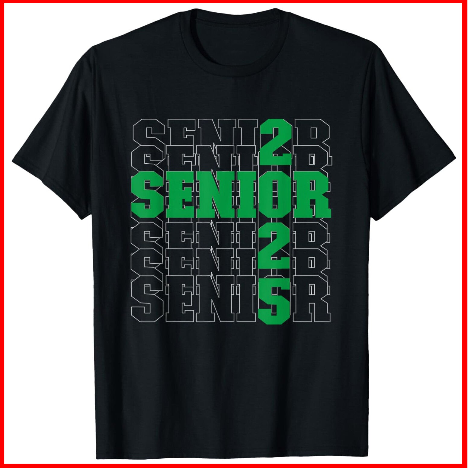 Back to School, Officially a Senior, Senior 2025 Black Cotton T-Shirt S-5XL
