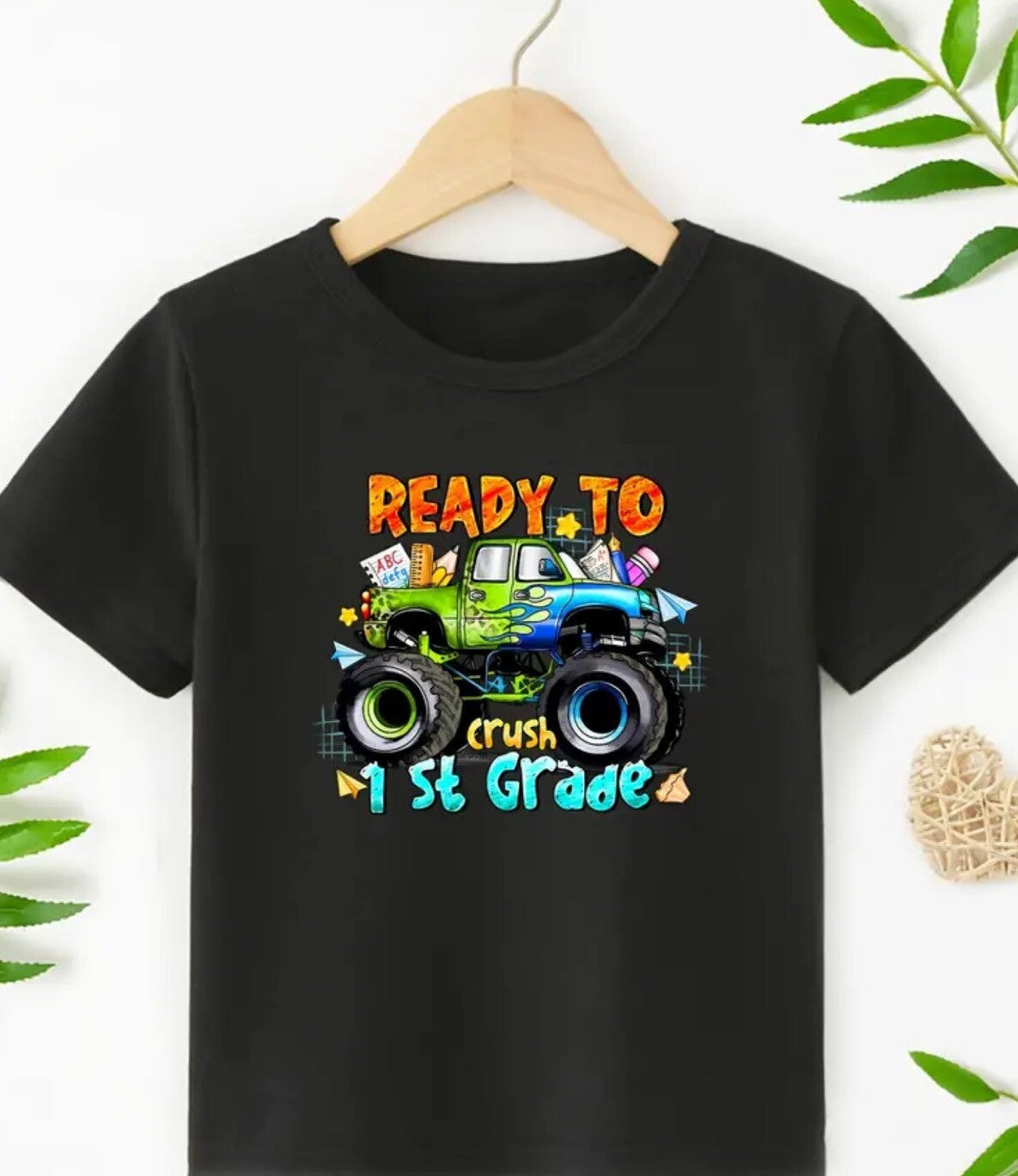 Black Back To School Ready to Crush First Grade Tshirt Size Small 5-6.