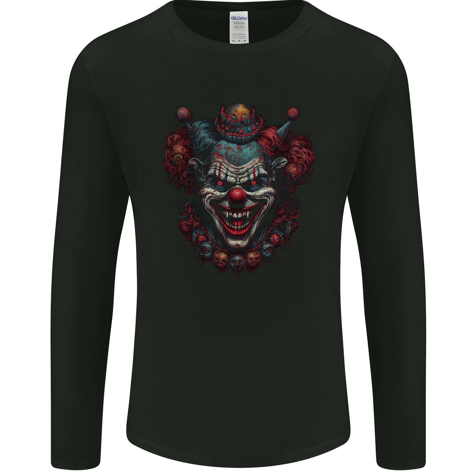 An Evil Clown Halloween Horror Vampire Mens Long Sleeve T-Shirt