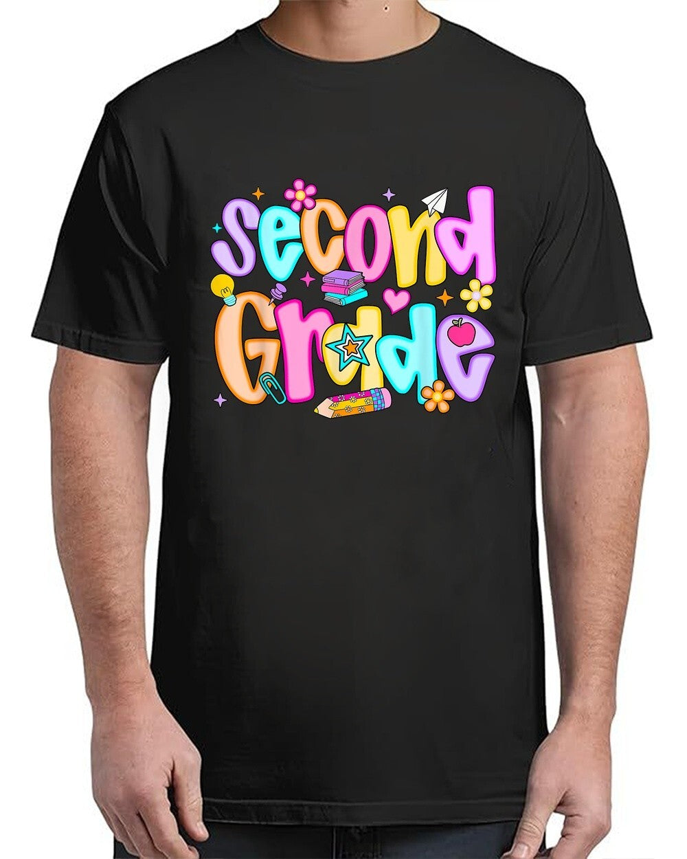 Preppy Second Grade Back To School 2nd Grade iconic adult S-4XL