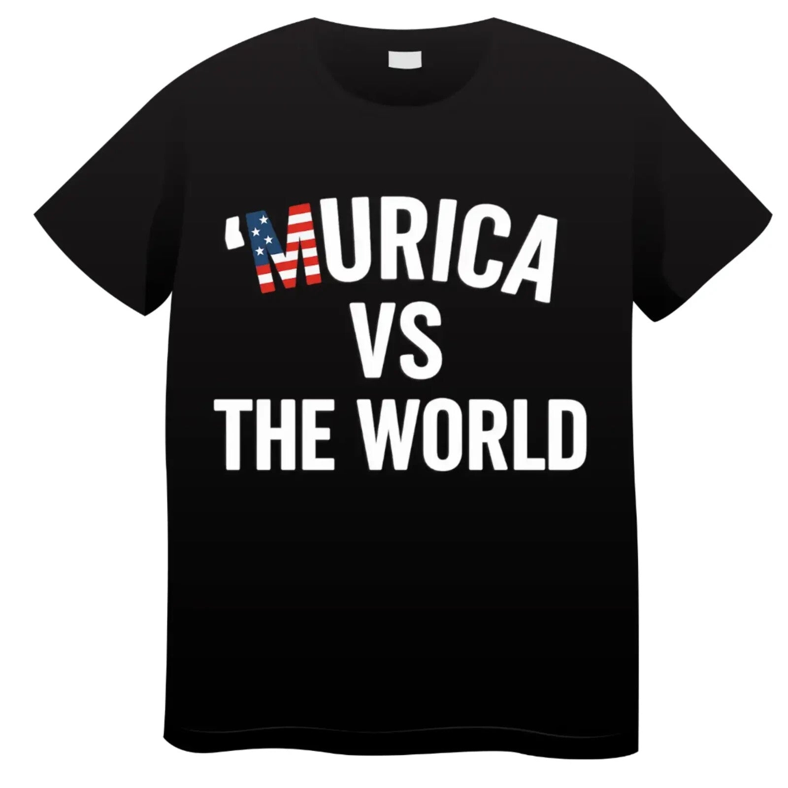 'Murica VS The World T-Shirt USA Flag Graphic Tee Patriotic American Pride