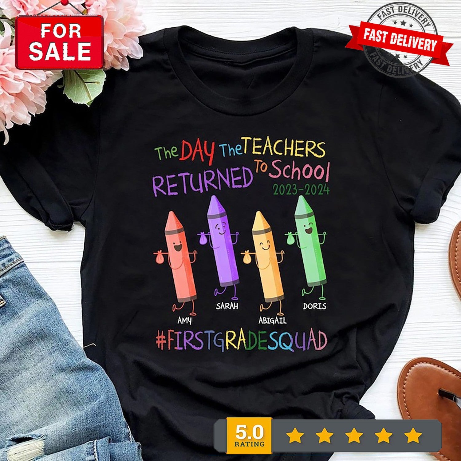 The Day Teachers Returned To School Shirt, Teacher Crayon Shirt, Back To Scho...