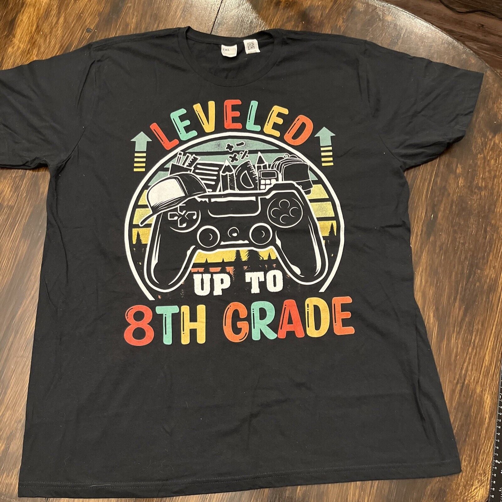 Back To School Youth T-Shirt Leveled Up To 5th Grade Video Game 2XL New