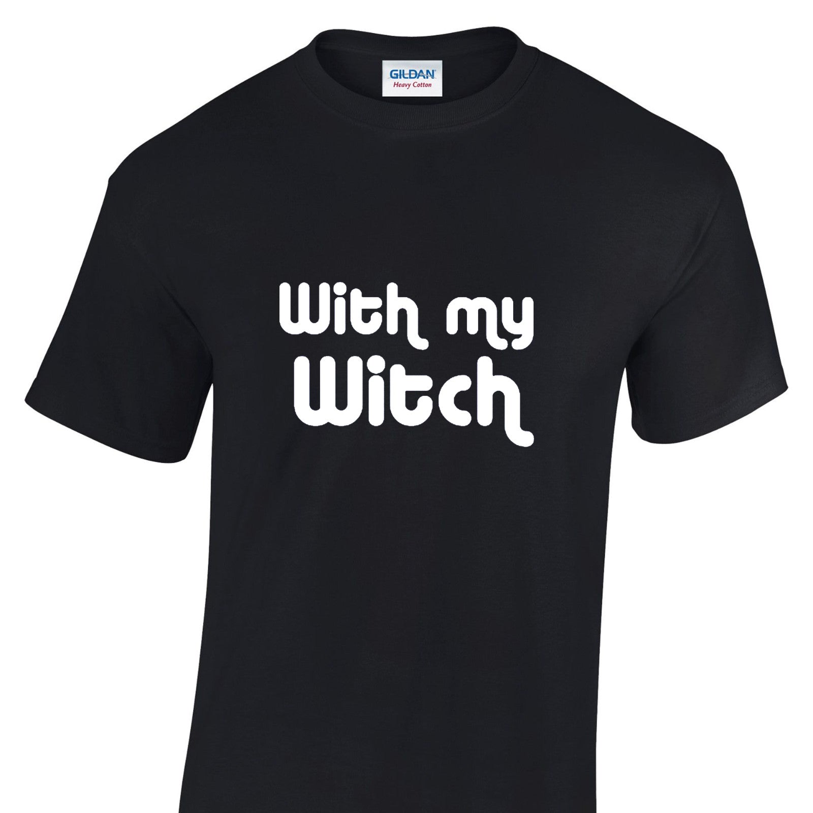 Mens Halloween Tshirt - With My Witch Party Night Trick Or Treat Costume T Shirt