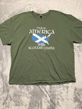 Made In America With Scottish Parts Scotland Pride Heritage Green T-Shirt Sz 3XL