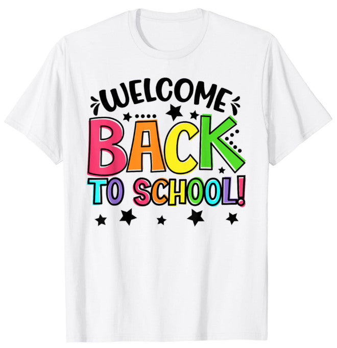 NEW Welcome Back To School Women's White Graphic T-Shirt Size Large