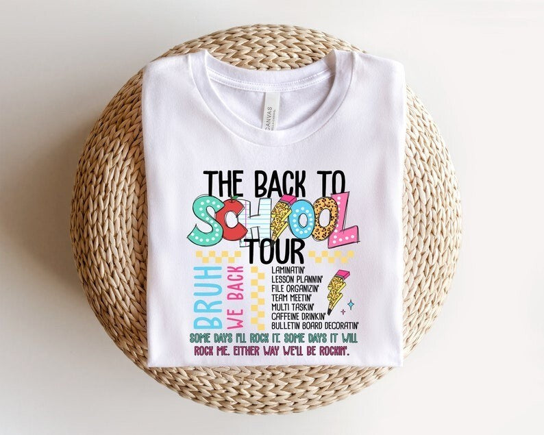 Back to School Teacher Tour Shirt, Teacher Tour Tee, Concert Tour Teacher Back