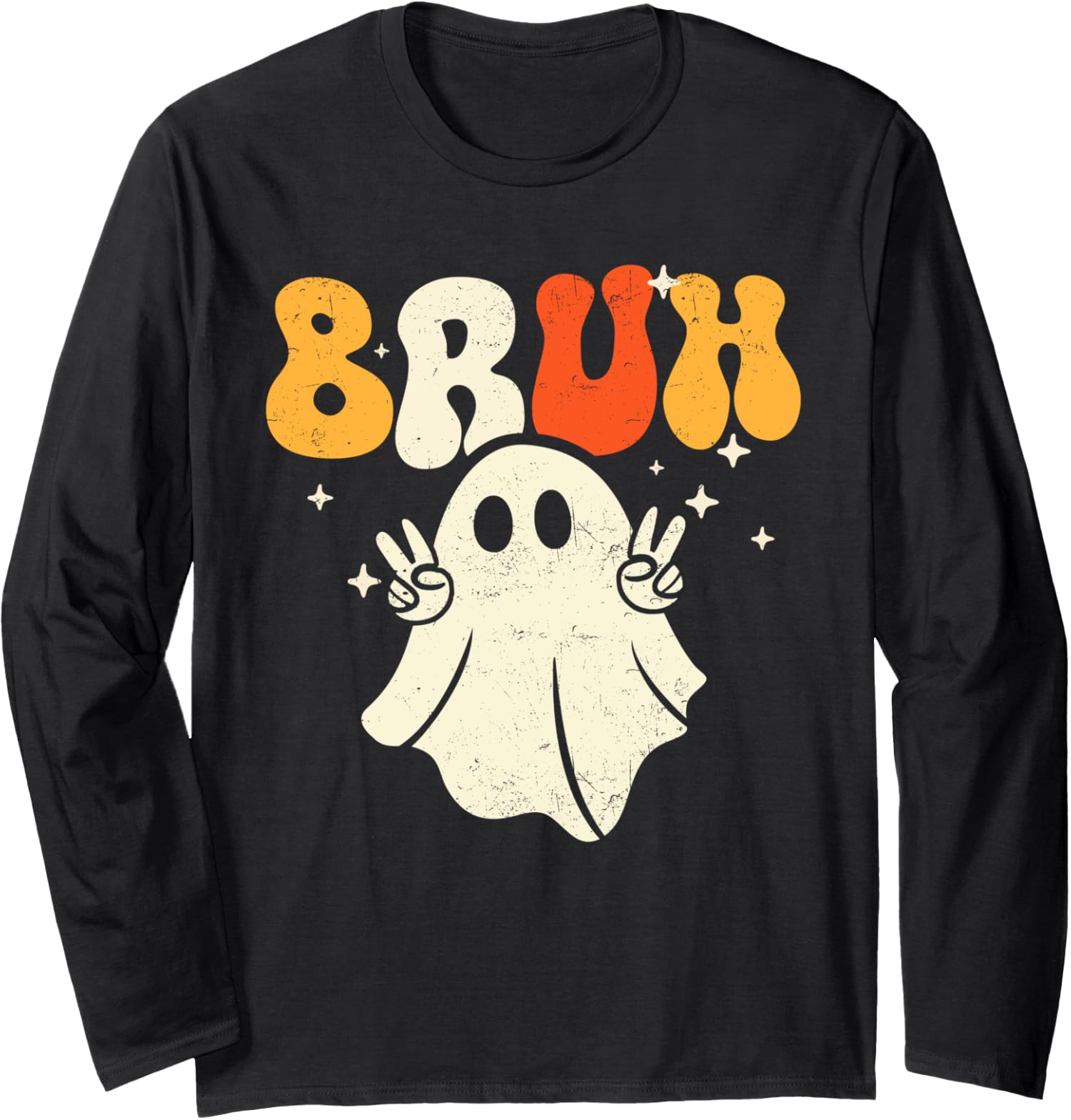 Bruh Ghost Halloween Ghost Trick Or Treat Candy Gift Long Sleeve Tshirt