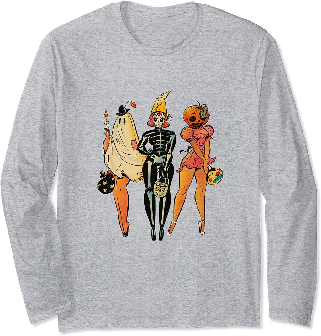 Ghost Pumpkin Jack O Lantern Halloween Trick Or Treat Long Sleeve T-Shirt
