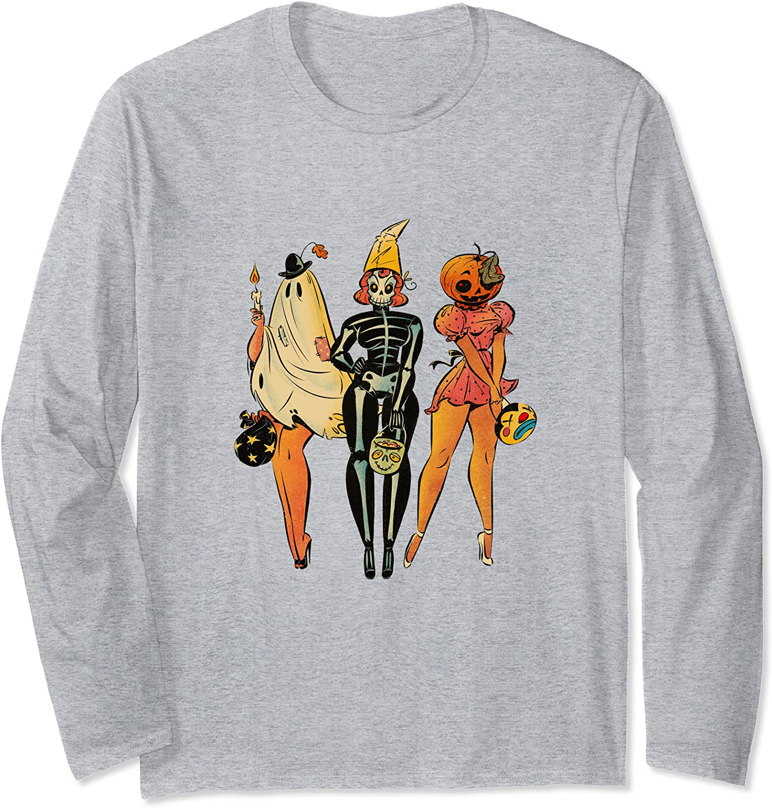 Ghost Pumpkin Jack O Lantern Halloween Trick Or Treat Long Sleeve T-Shirt