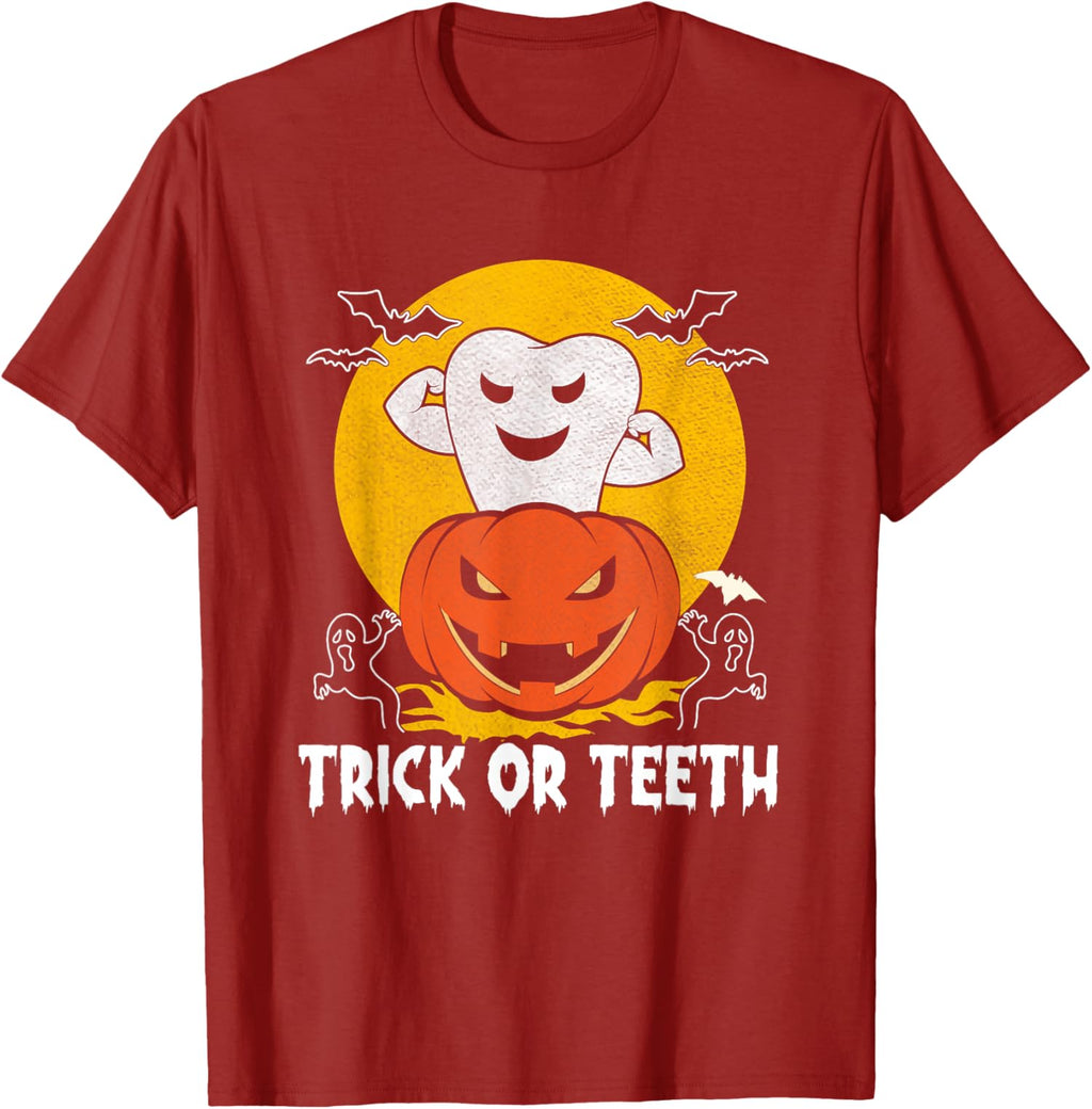 Trick Or Teeth Dental Halloween Treat Dentist Unisex T-Shirt