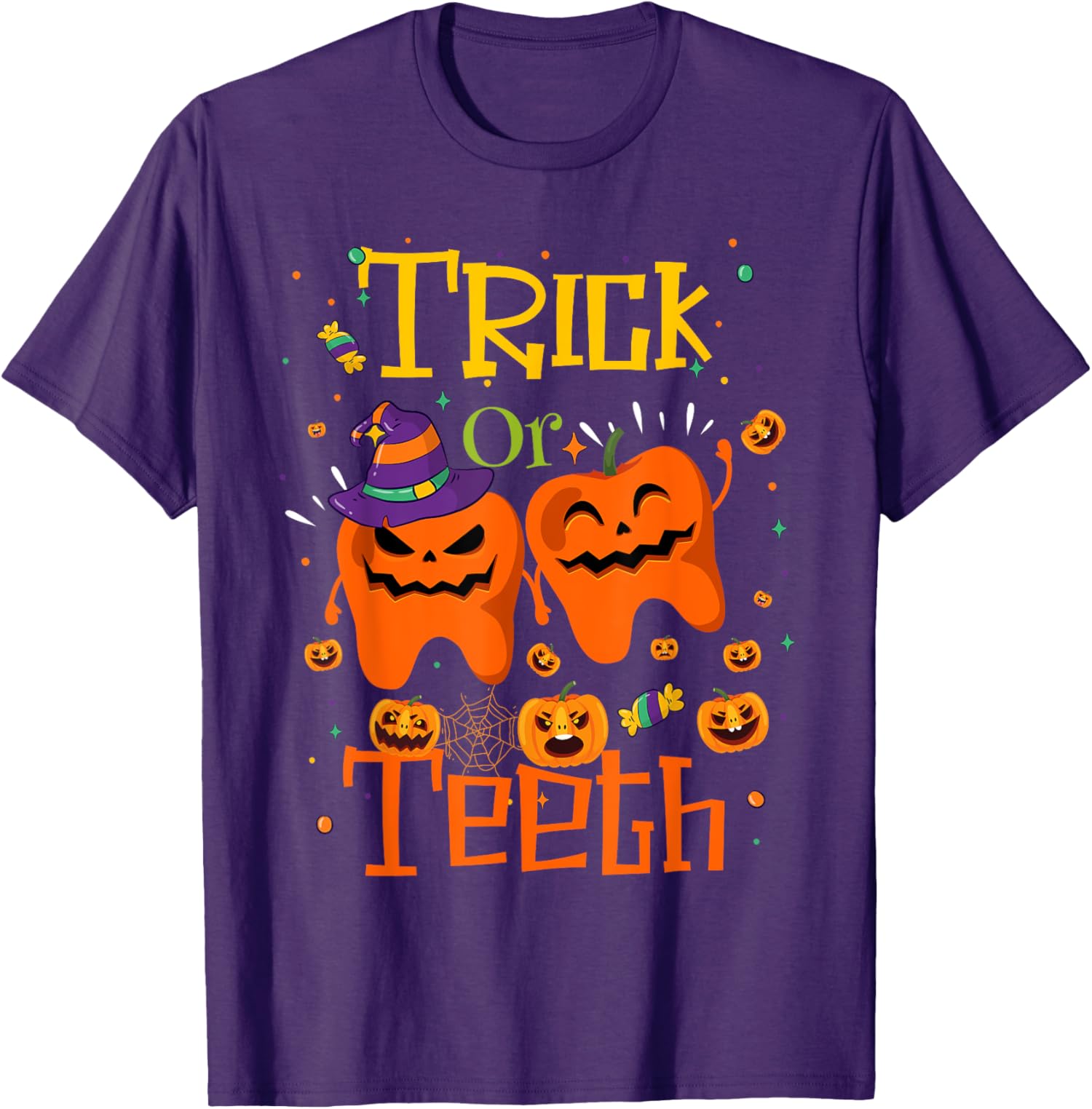 Trick Or Teeth Funny Dental Halloween Costume Treat Unisex T-Shirt