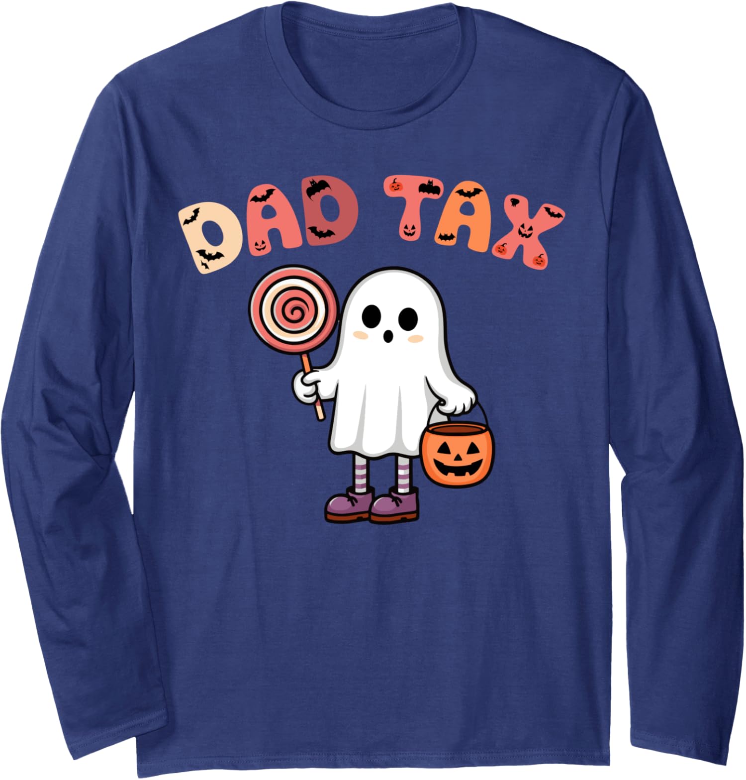 Dad Tax Halloween Trick Or Treat Candy Pumpkin Dad Long Sleeve Tshirt