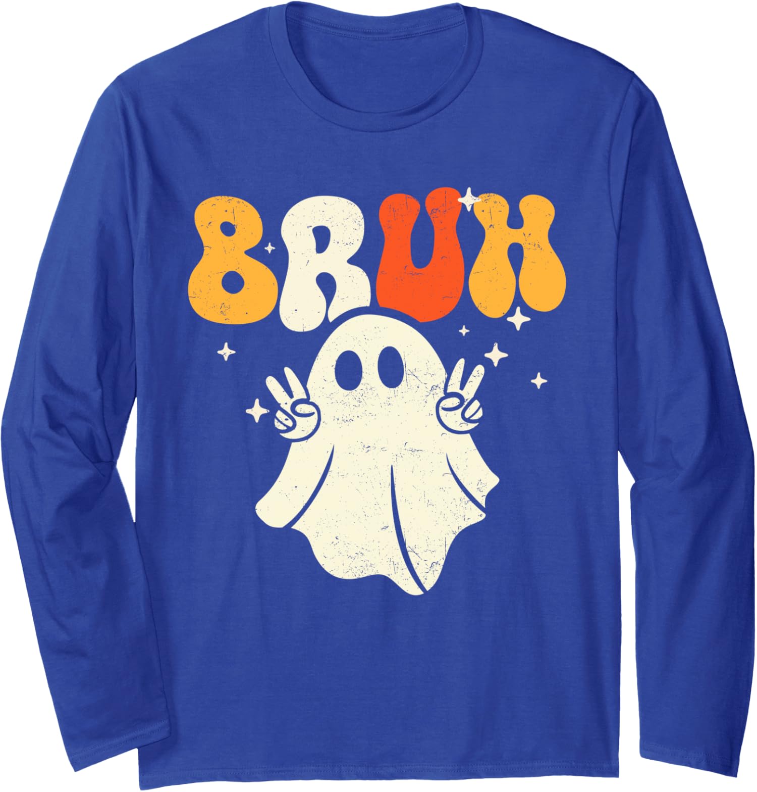 Bruh Ghost Halloween Ghost Trick Or Treat Candy Gift Long Sleeve Tshirt