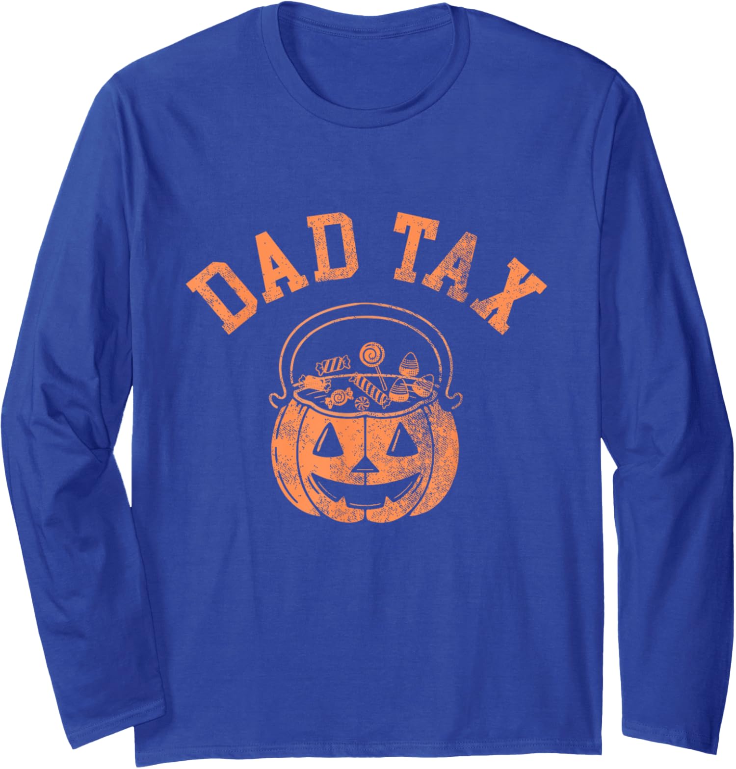 Dad Tax Halloween Trick Or Treat Candy Pumkin Design Long Sleeve Tshirt