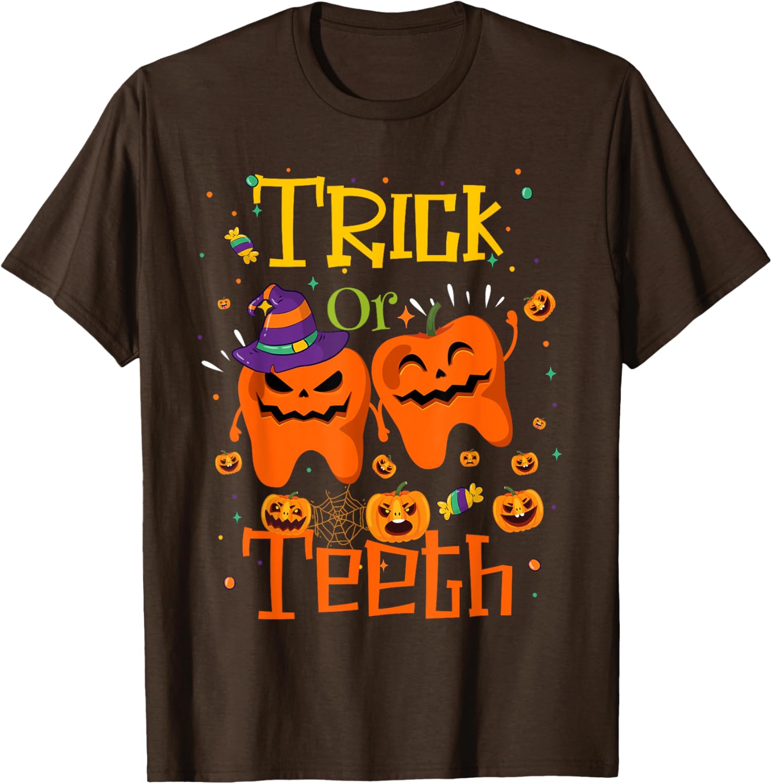 Trick Or Teeth Funny Dental Halloween Costume Treat Unisex T-Shirt