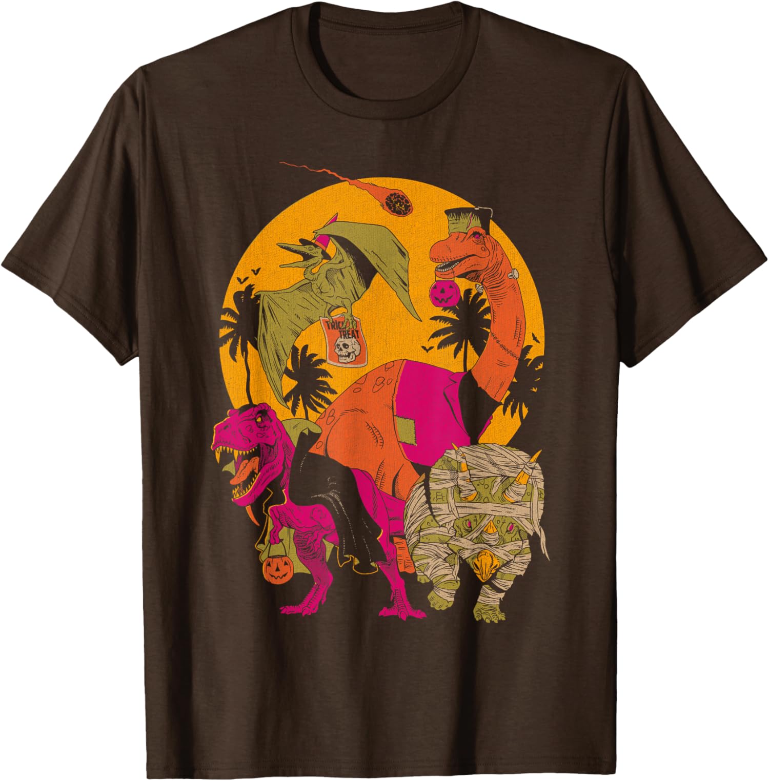 Dino Monsters Halloween Vintage Trick Or Treat Gift Unisex T-Shirt
