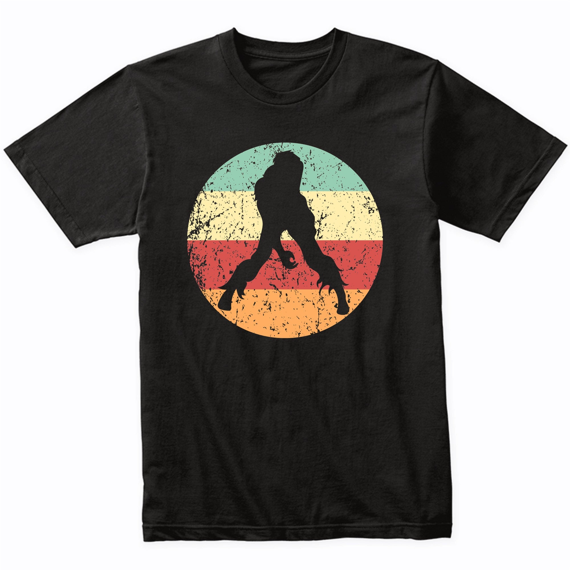Retro Halloween Scary Zombie Silhouette Creepy Spooky T-Shirt - Retro Colors