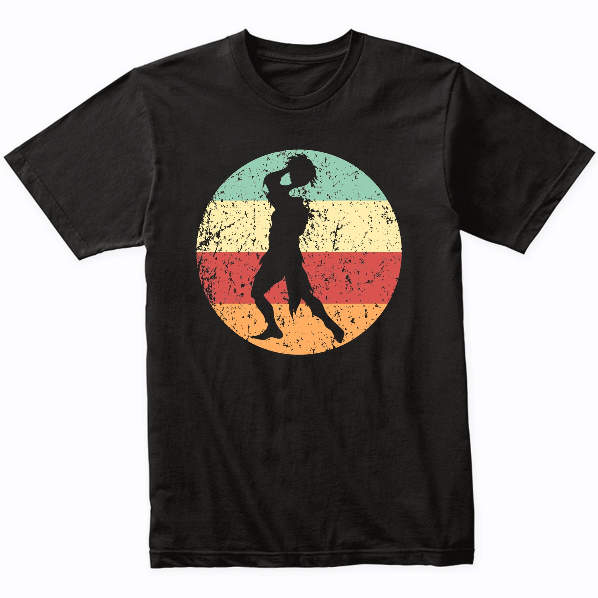 Halloween Spooky Scary Headless Zombie Silhouette Retro T-Shirt - Retro Colors